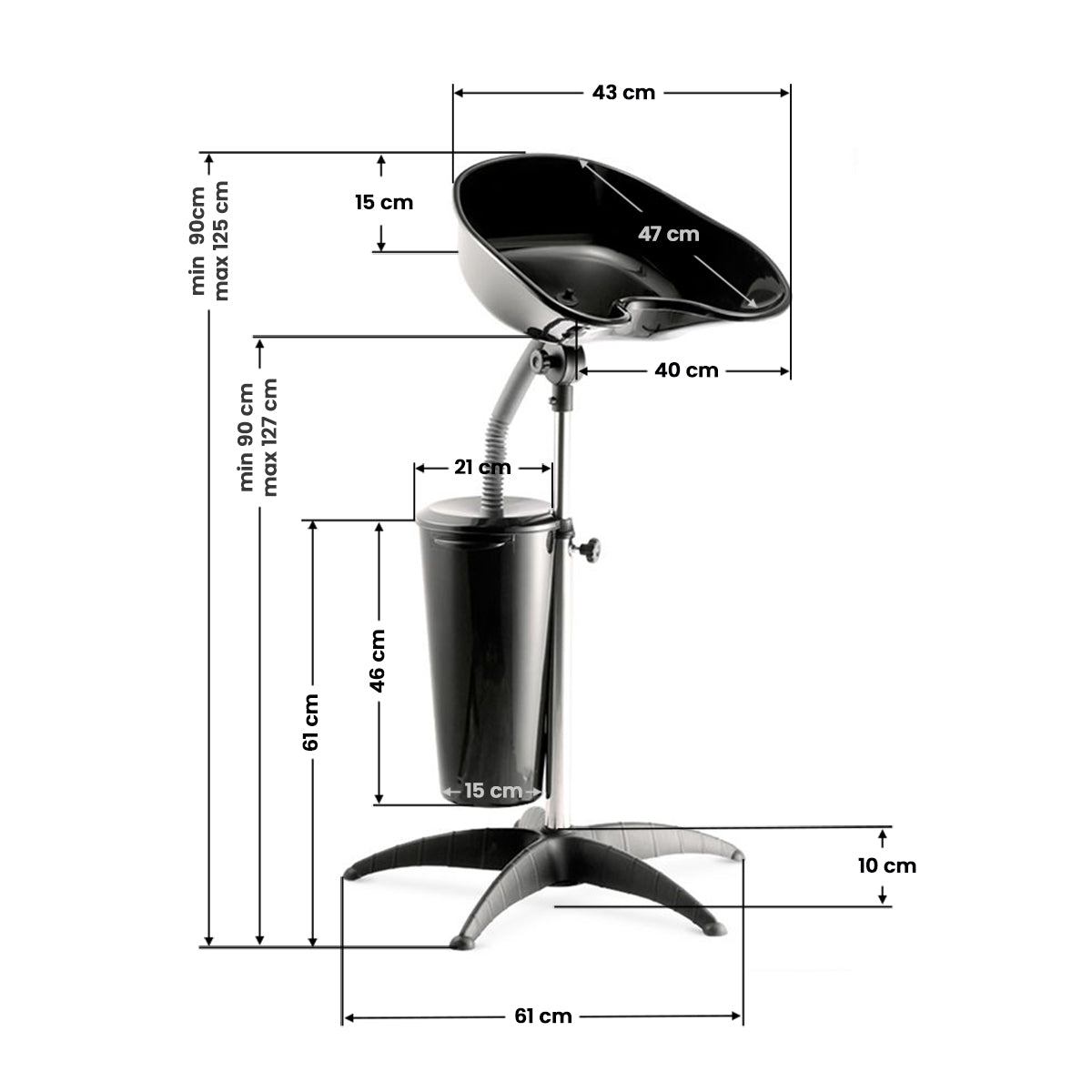 Gabbiano portable barbershop wash unit with ft35-1 tank