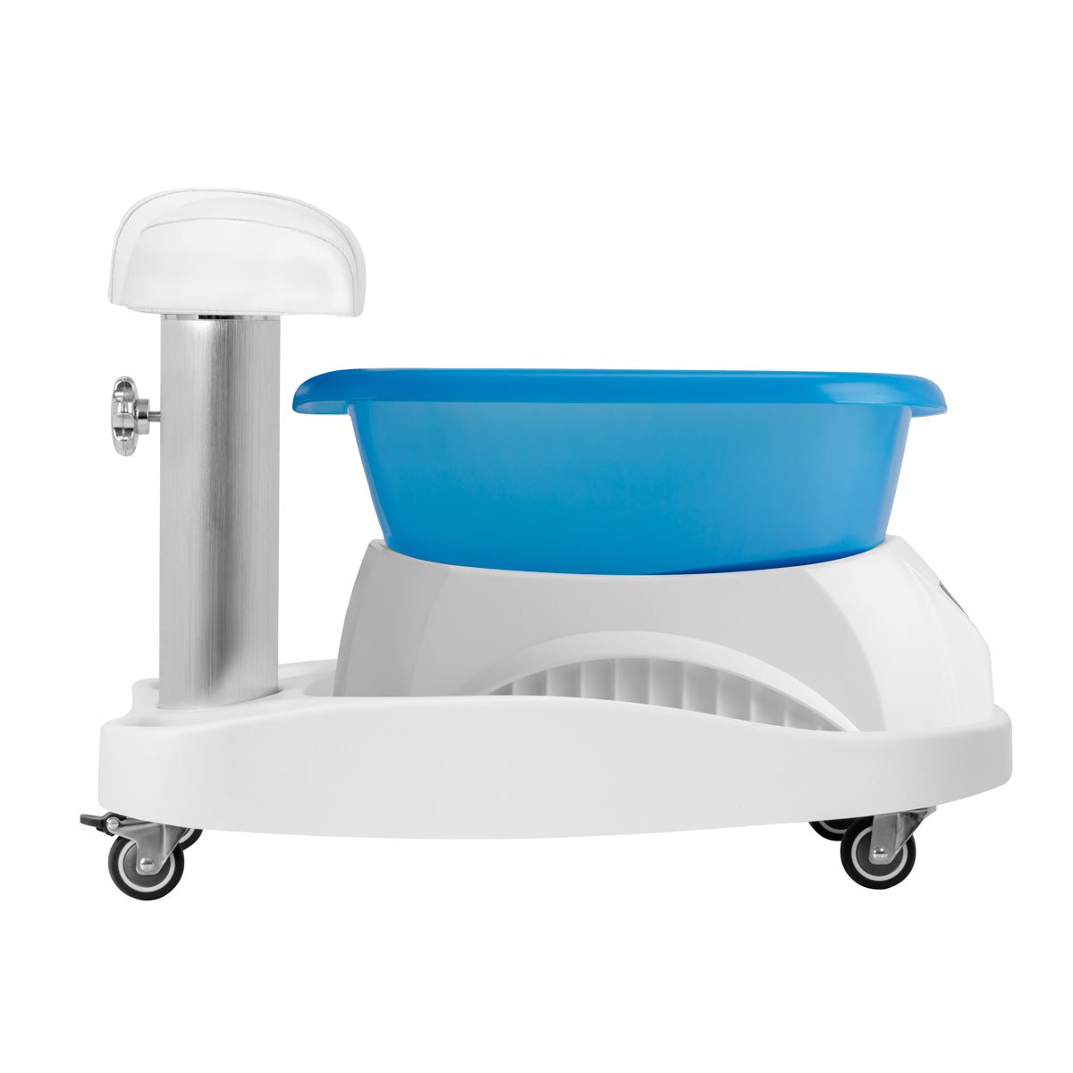 Azzurro shower tray with massager and white trolley