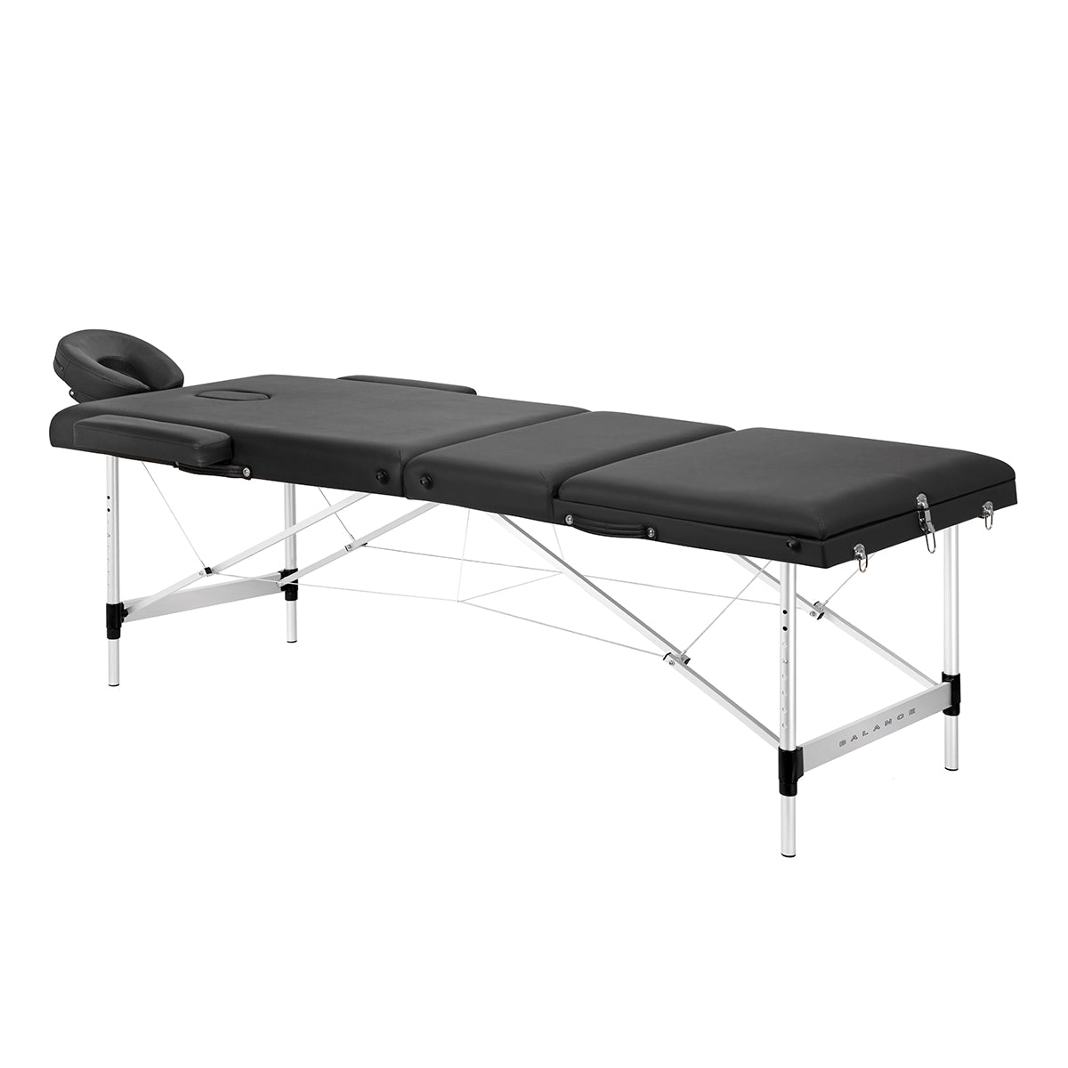 BALANCE aluminium folding massage table 3 segment black