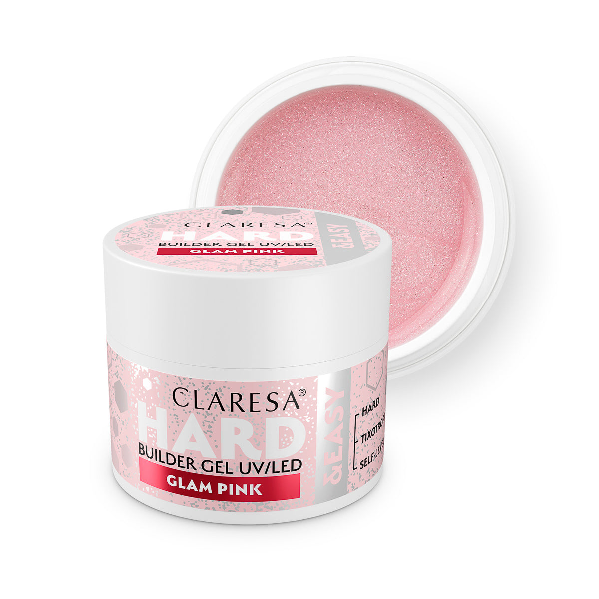 CLARESA Hard&Easy rakennusgeeli glam pink 45g