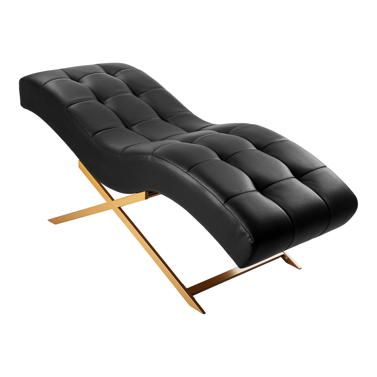 Sillon Alba black eyelash treatment chair with gold base