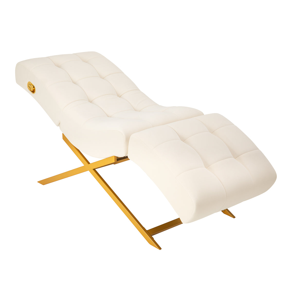 SILLON Umbra hoitotuoli silmäripsimuotoiluun, valkoinen, kullanvärinen jalusta