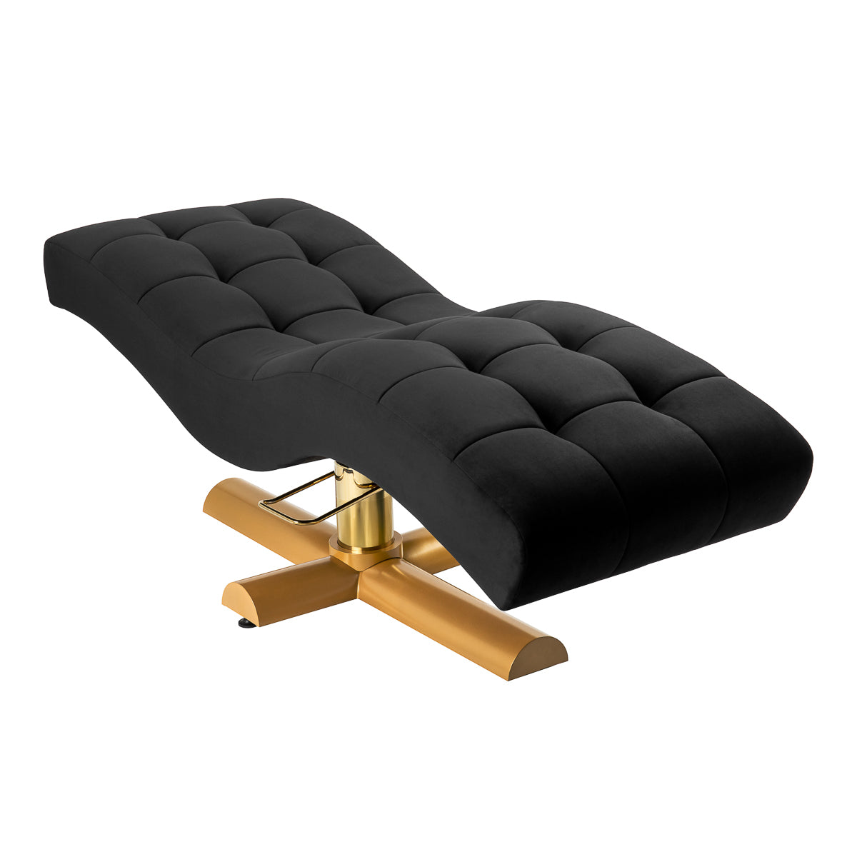 Sillon Corona eyelash treatment chair, black with gold base