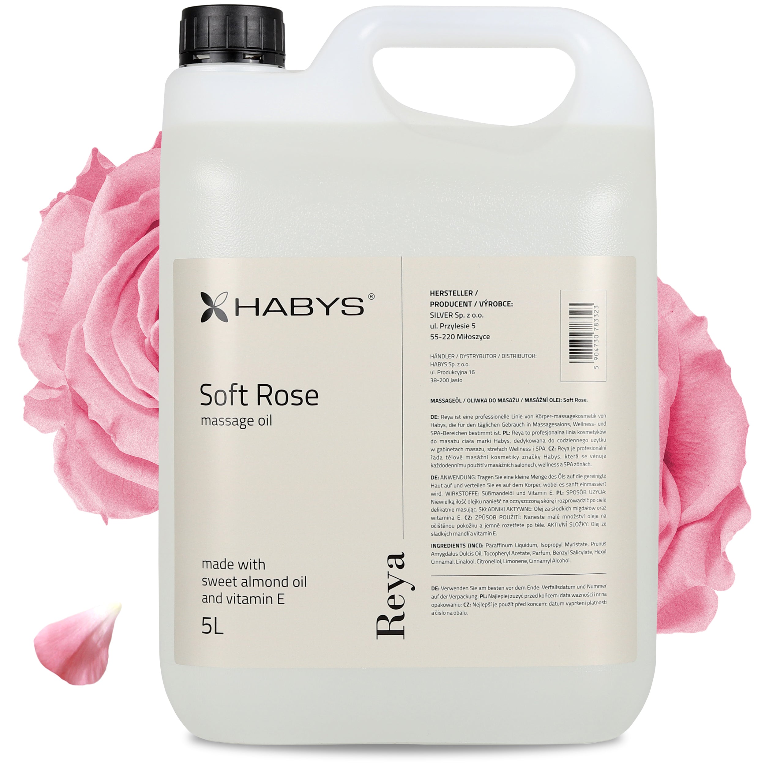 Massage Oil, Soft Rose, HABYS 5000 ml