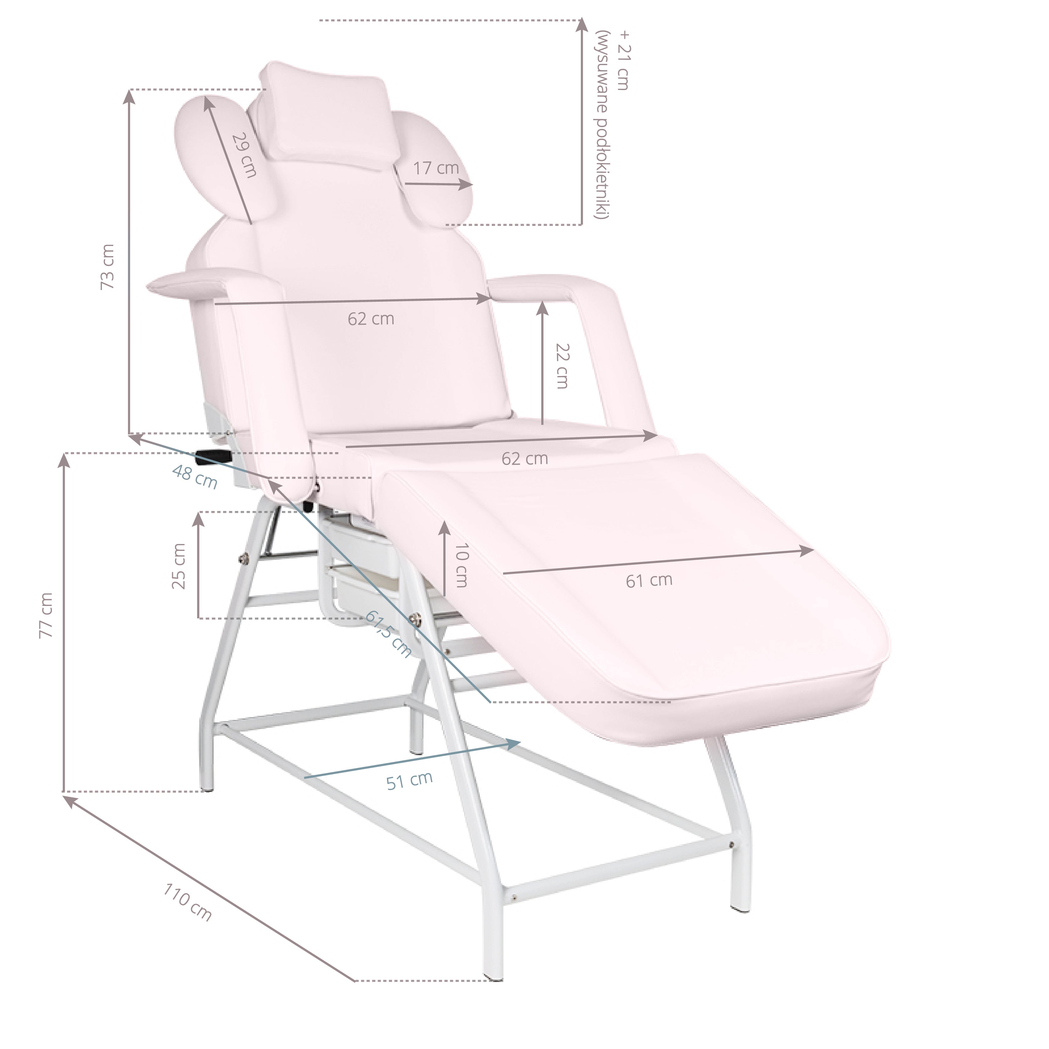 Ivette eyelash treatment chair pink